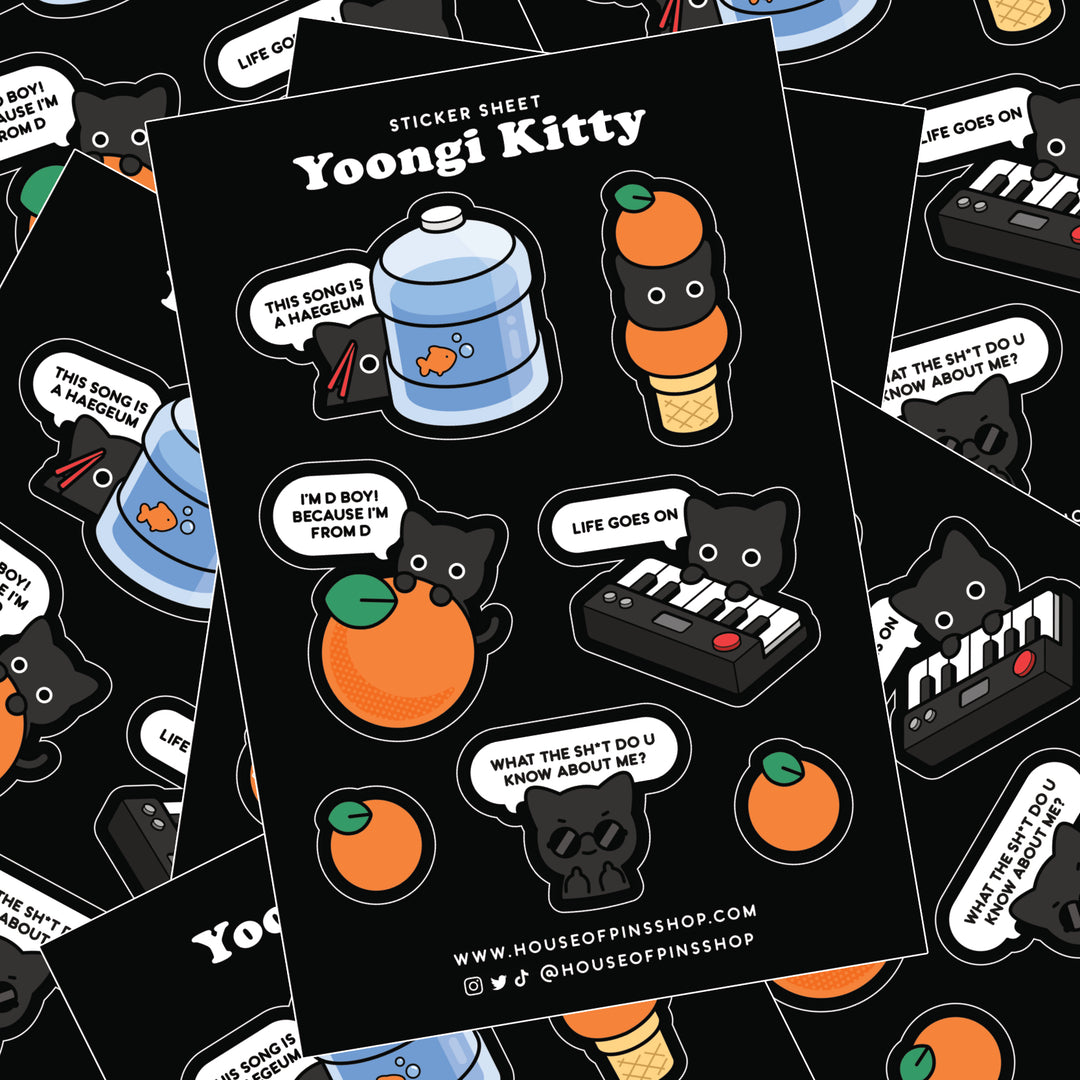Yoongi Kitty Sticker Sheet