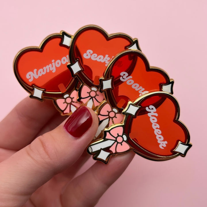 Bias Heart Lollipop Transparent Pins