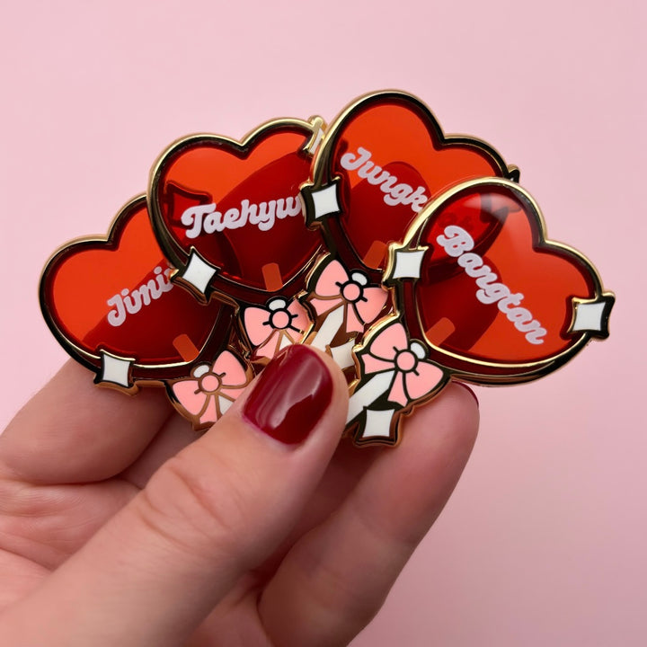 Bias Heart Lollipop Transparent Pins