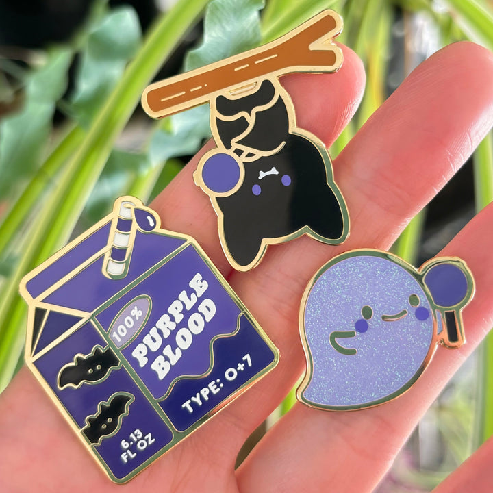 Purple Blood Juice Box Pin