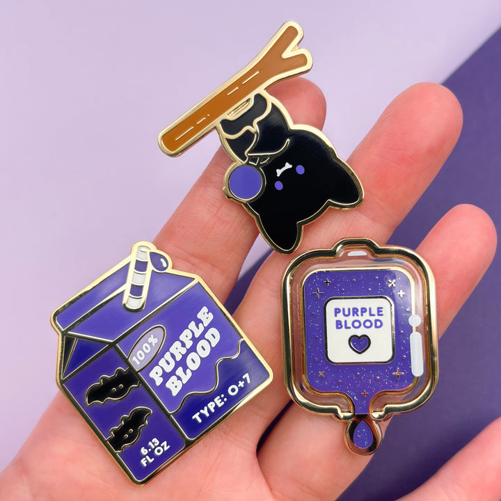 Purple Blood Bag Pin