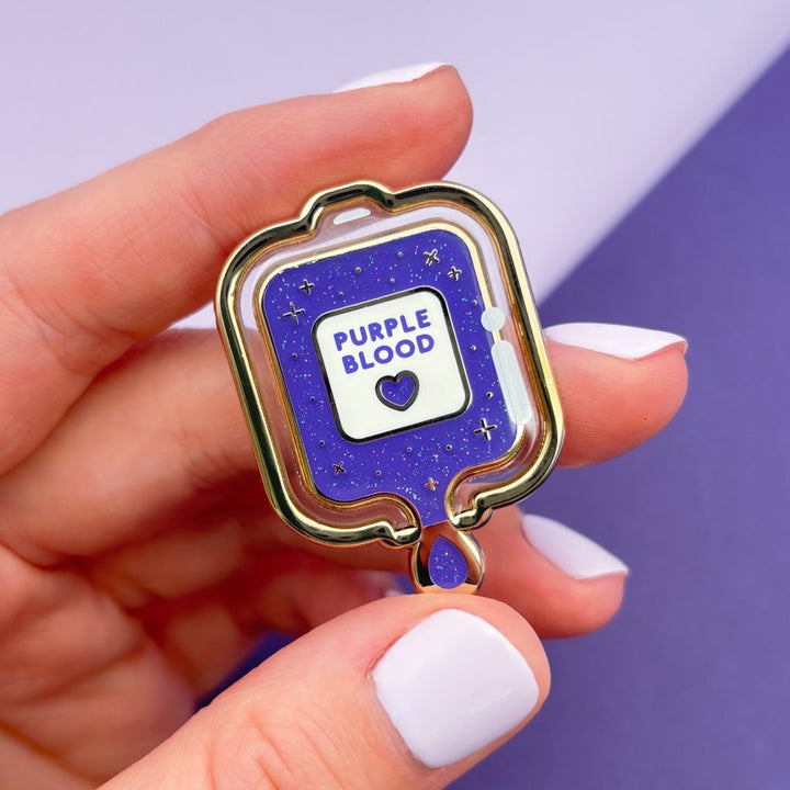 Purple Blood Bag Pin