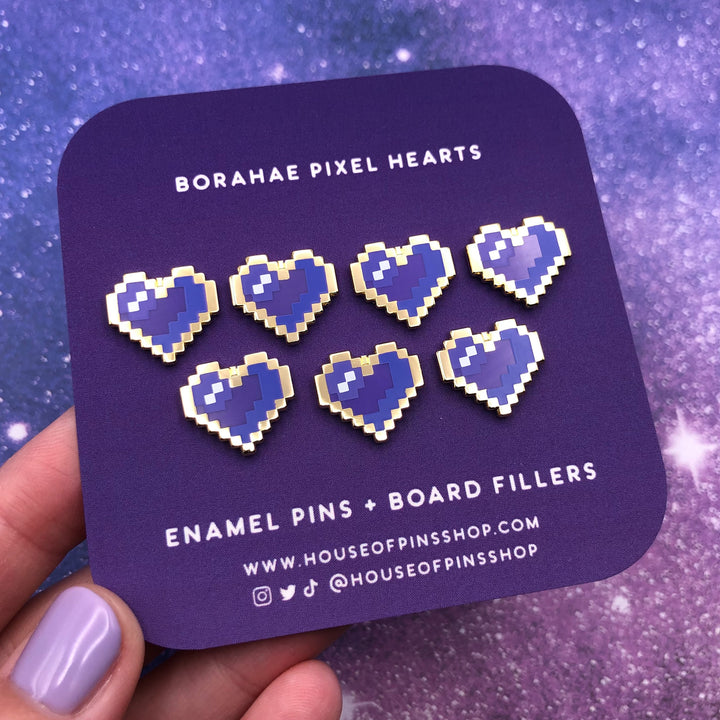 Borahae Pixel Heart Mini Pins