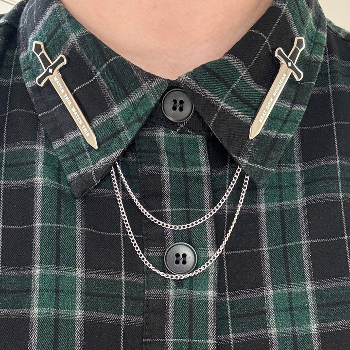 Hooligan Collar Pin Set (Removable Chains)