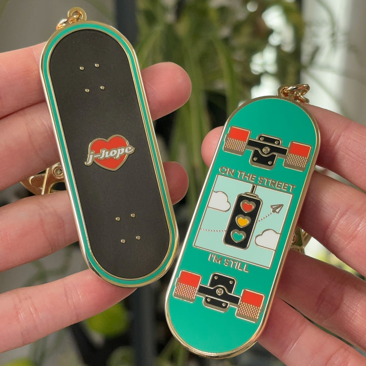 Hope On The Street Skateboard Keychain (Double-sided)