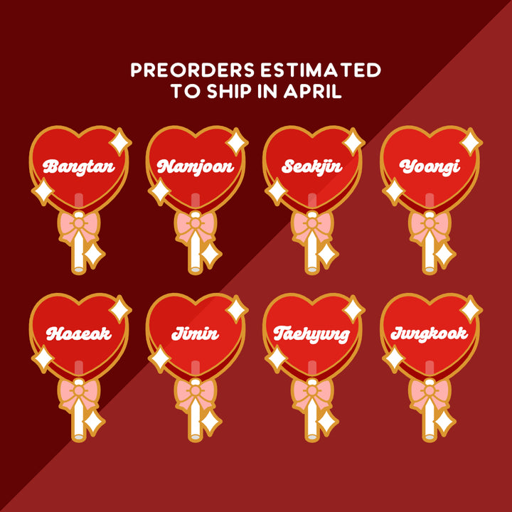 [PREORDER] Heart Lollipop Transparent Pins