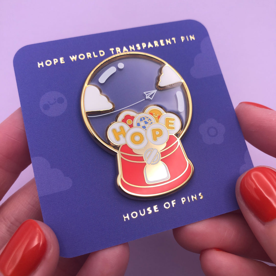 Hope World Transparent Pin